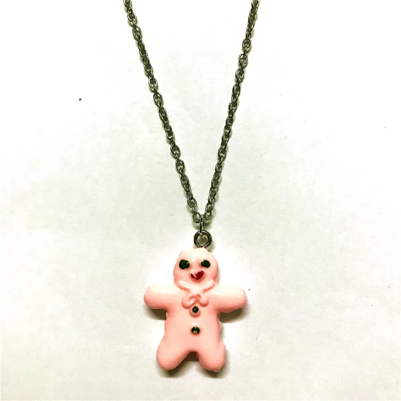 Кавайное ожерелье из смолы с имбирным хлебом чокер печеньем цепочка кулоном