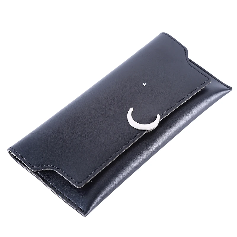 

Womens Wallets Moon Decor Clutch Money Bag PU Leather Wallet Simple Hasp Purses Long Section Clutch Wallet Carteira