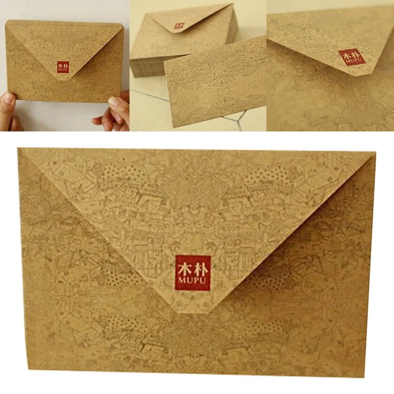 

10 шт./упак. для Бизнес карты Винтаж ретро подарки конверт Изысканный Крафт Бумага EnvelopeSchool офисные конверты для подарочных Декор