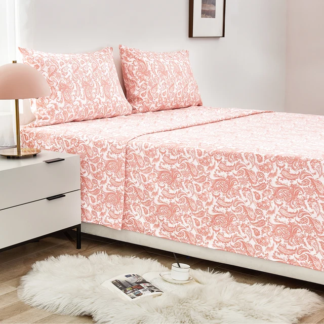 4/PCS Sheet Set  Bed Sheet Washed Cotton Sheets for Bed Flat Sheet+Fitted Sheet+2 Pillowcase  Soft Comfortable Bedding Modern