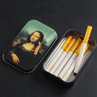 1pc fashion tin storage box tobacco humidor rolling paper box cigarettes cases boxes holder smoking accessories