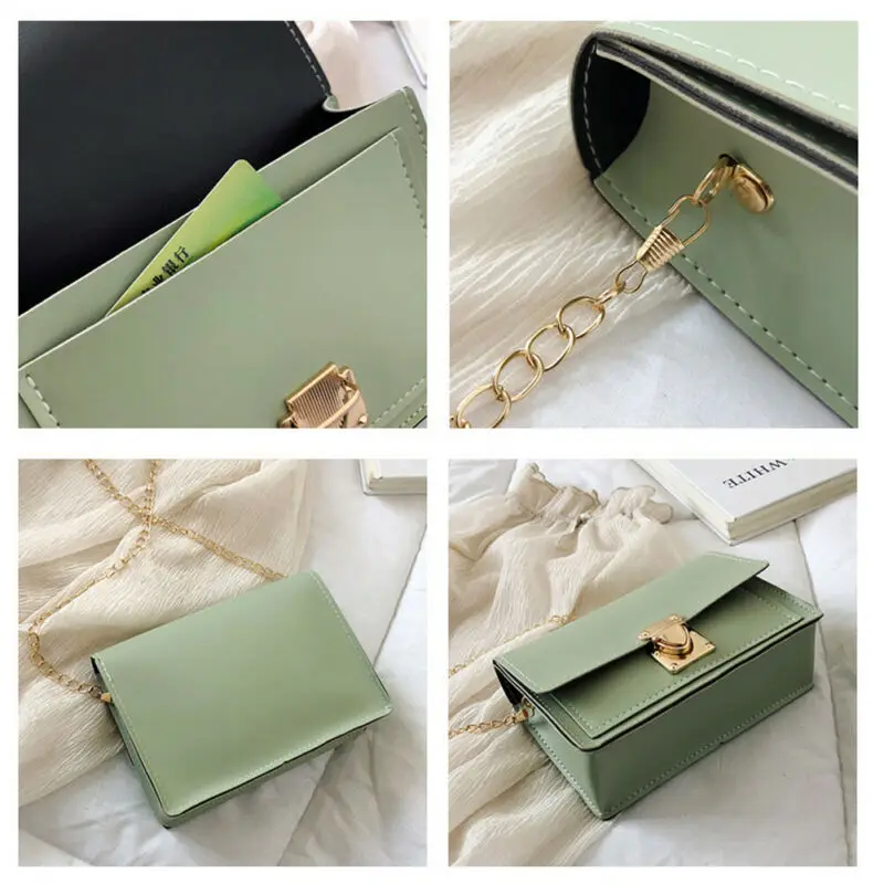 Women's PU leather shoulder bag fashion solid Messenger portable mini handbag purse | Багаж и сумки