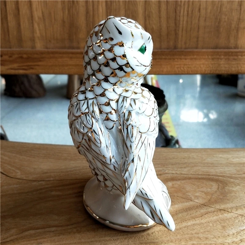 Фарфоровая миниатюрная Сова из позолоченной керамики Nighthawk фигурка малыша