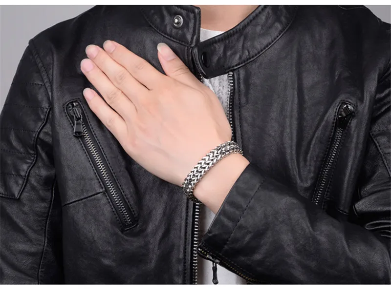 

New Bracelets Men Chain Hand Hip Hop Bracelet Stainless Steel Black Gold Chain Steel Bracelet Jewelry Gifts for Men Accessories