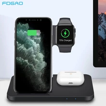 15W 3 in 1 Wireless Charger For iPhone 11 XS XR X 8 AirPods Pro Apple Watch 6 5 4 3 2 Qi Fast Charging Stand for Samsung S20 S10