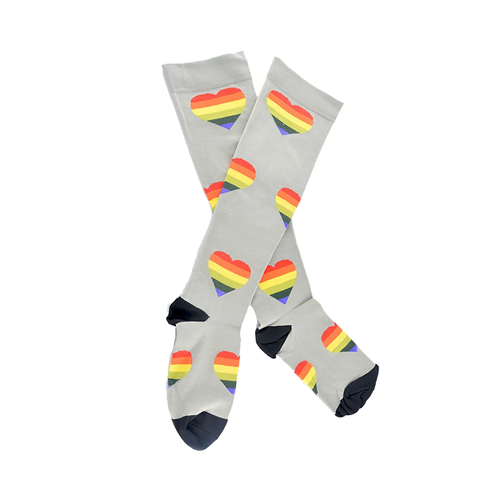 

Women Compression Stockings Heart Printing Cotton Knee Length Stockings for Running Travel Cycling Pregnant Edema Nurse Workout