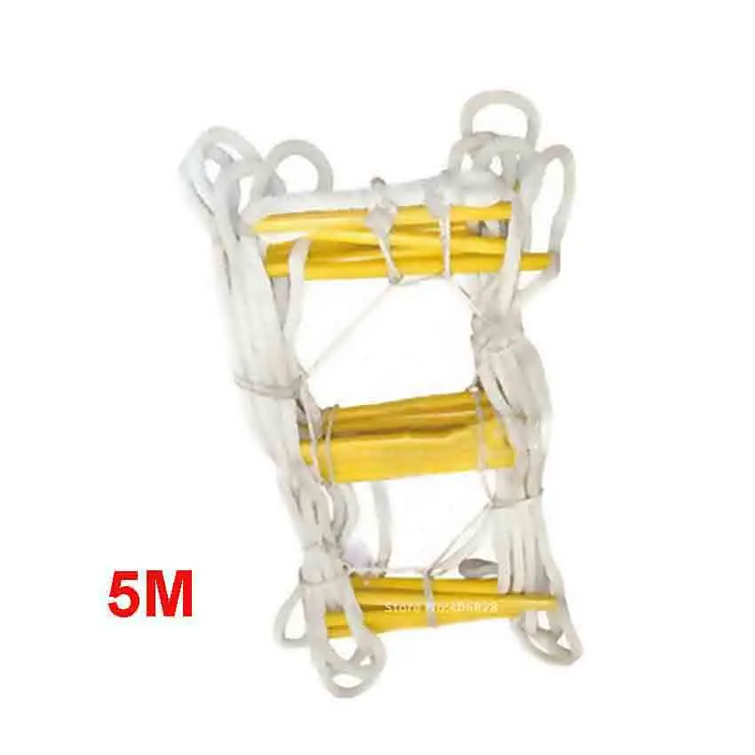 New 5M Upgrade Escape Ladder Wear-resistant Reinforced Anti-skid Soft Ladder Fire Inspection Rope Ladder 18-20MM (1-2nd floor)