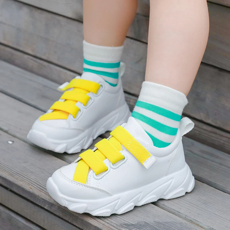 Kids Shoes 2019 Fashion Autumn Girls Sneakers Children Boys Litter Solid White Hook&ampLoop Pu Casual Sport Shoe | Детская одежда и