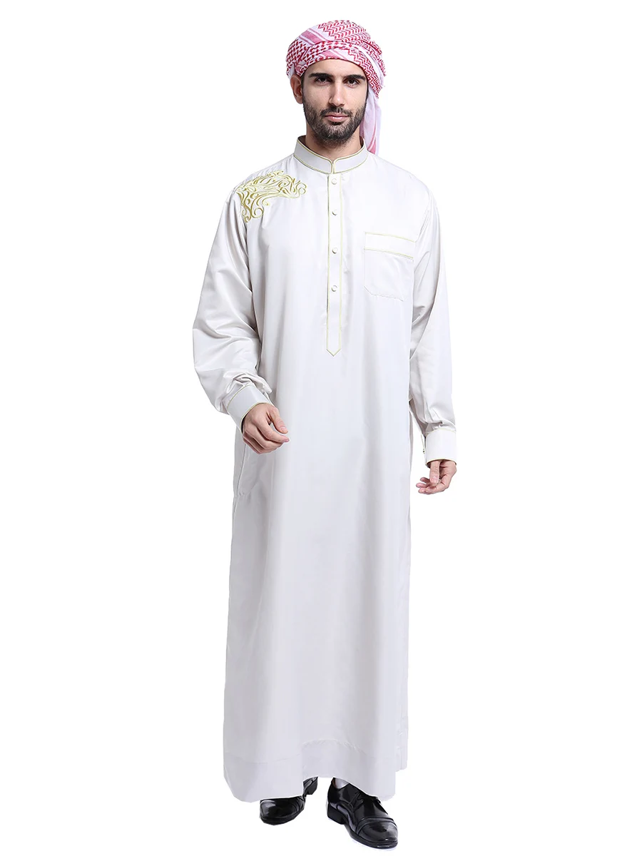 Muslim Dress Hombre Jubba Thobes Men Islam Moroccan Kaftan Abaya Embroidery Formal Islamic Clothing Pankistan Vestidos Pakistan