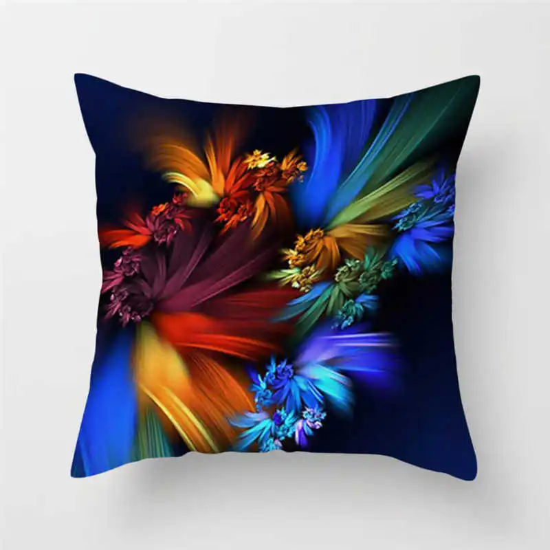 Декоративная подушка чехол с цветочным узором 45*45 см Подсолнух лотос Лилия Роза