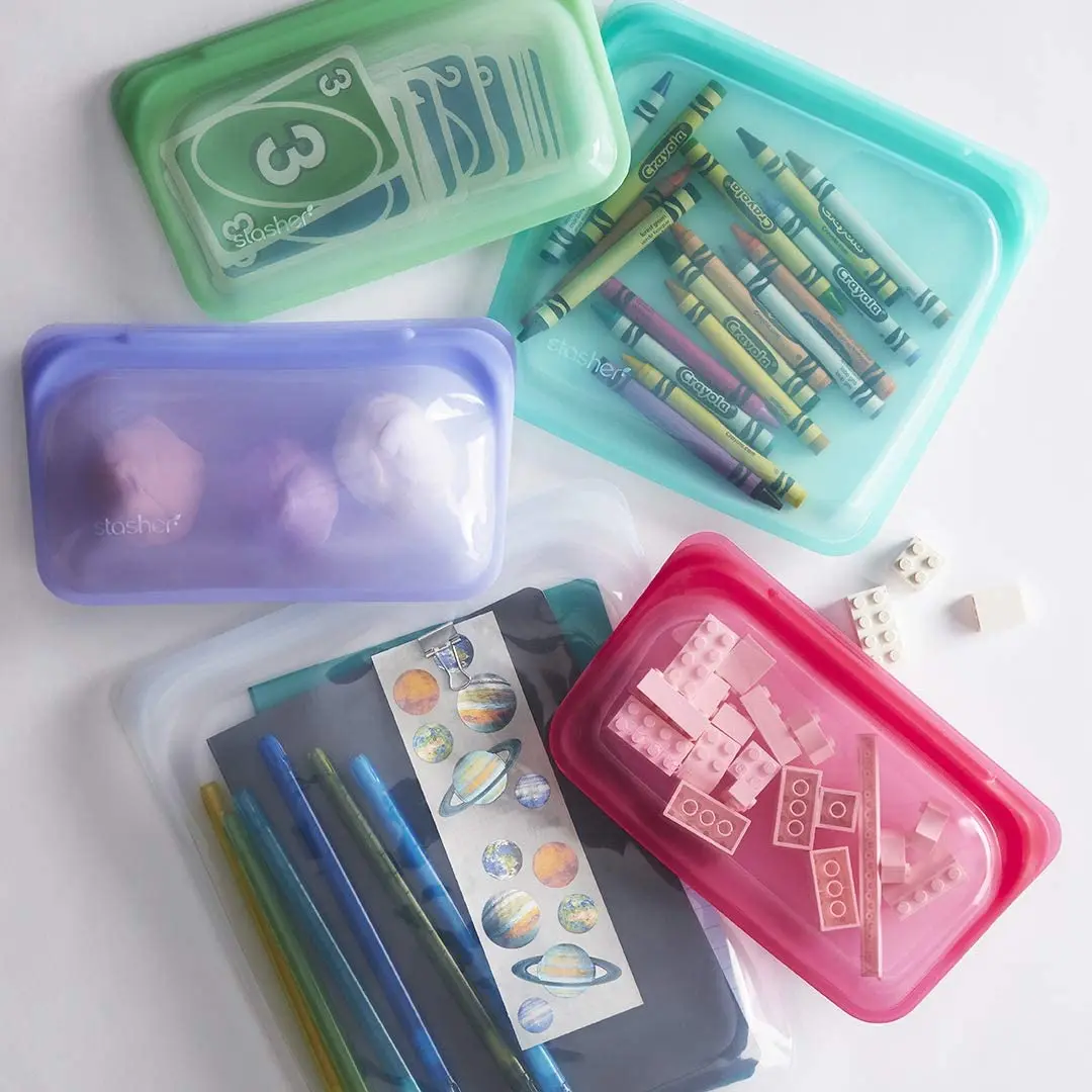 3 шт. многоразовые силиконовые Еда хранения печать сумка герметичный контейнер