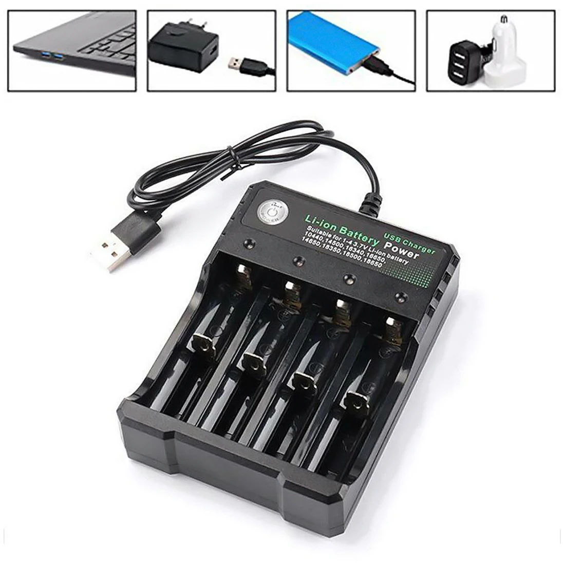 Зарядное устройство с USB портом для аккумуляторов 18650 В переменного тока|Зарядные