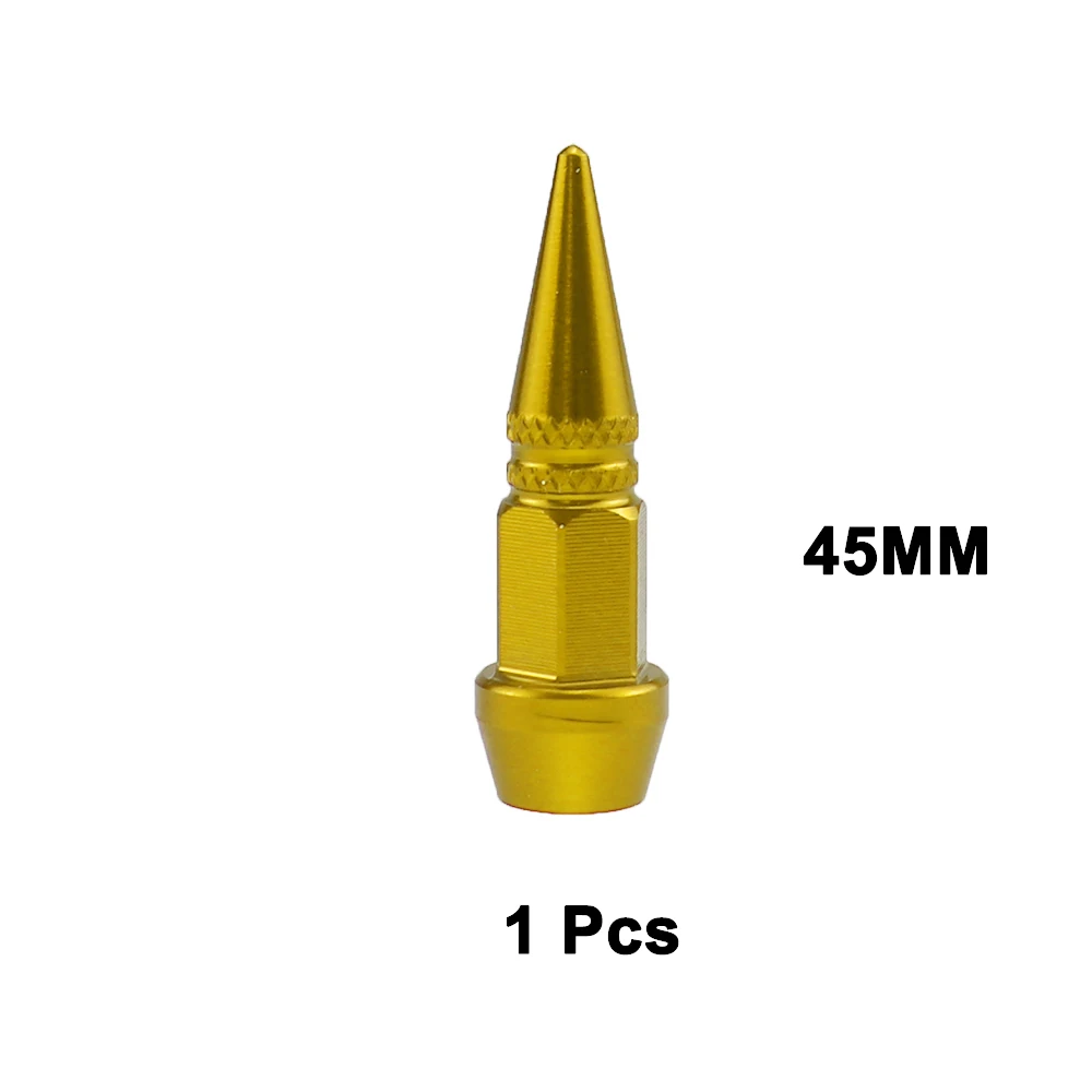 45mm Gold 1pcs 1 шт. Универсальный Алюминий сплава для автомобилей и мотоциклов Автомобильный велосипед Спайк Форма пыле шин колесо, Шпиндельный колпачки стайлинга автомобилей Тюнинг - Цвет: 45mm Gold 1pcs