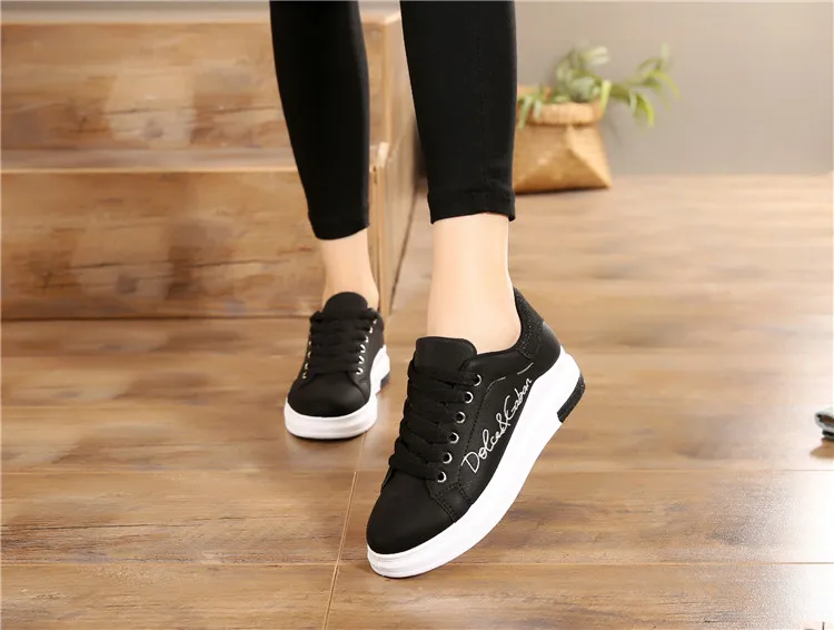 Кроссовки женские на платформе плоская подошва шнуровке повседневная обувь