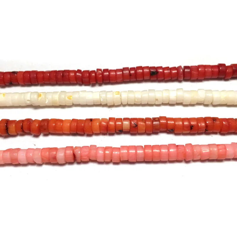 Бусины кораллового цвета из натурального камня цилиндрической формы свободные