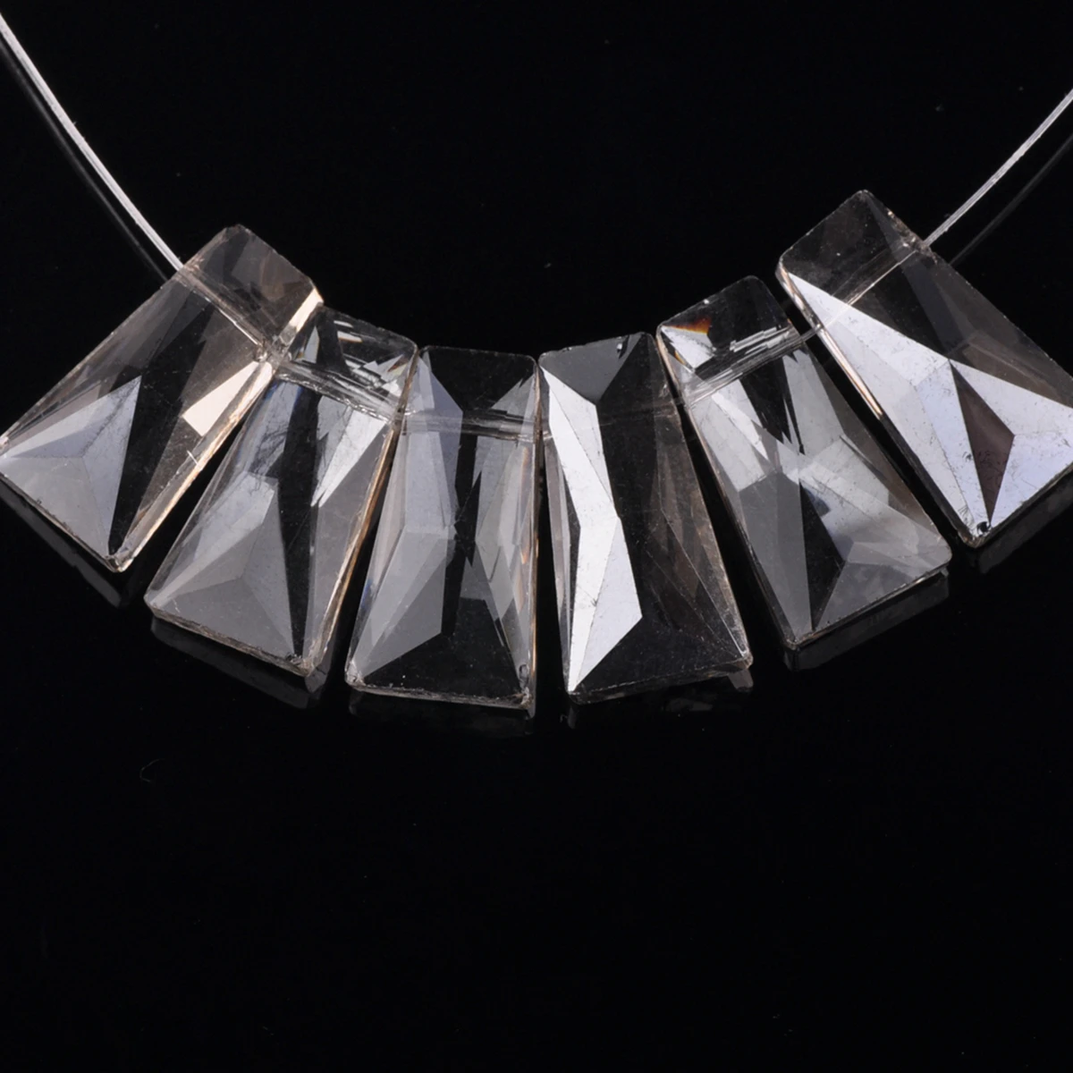 

5pcs 28x16mm Trapezoid Faceted Crystal Glass DIY Craft Loose Jewelry Beads