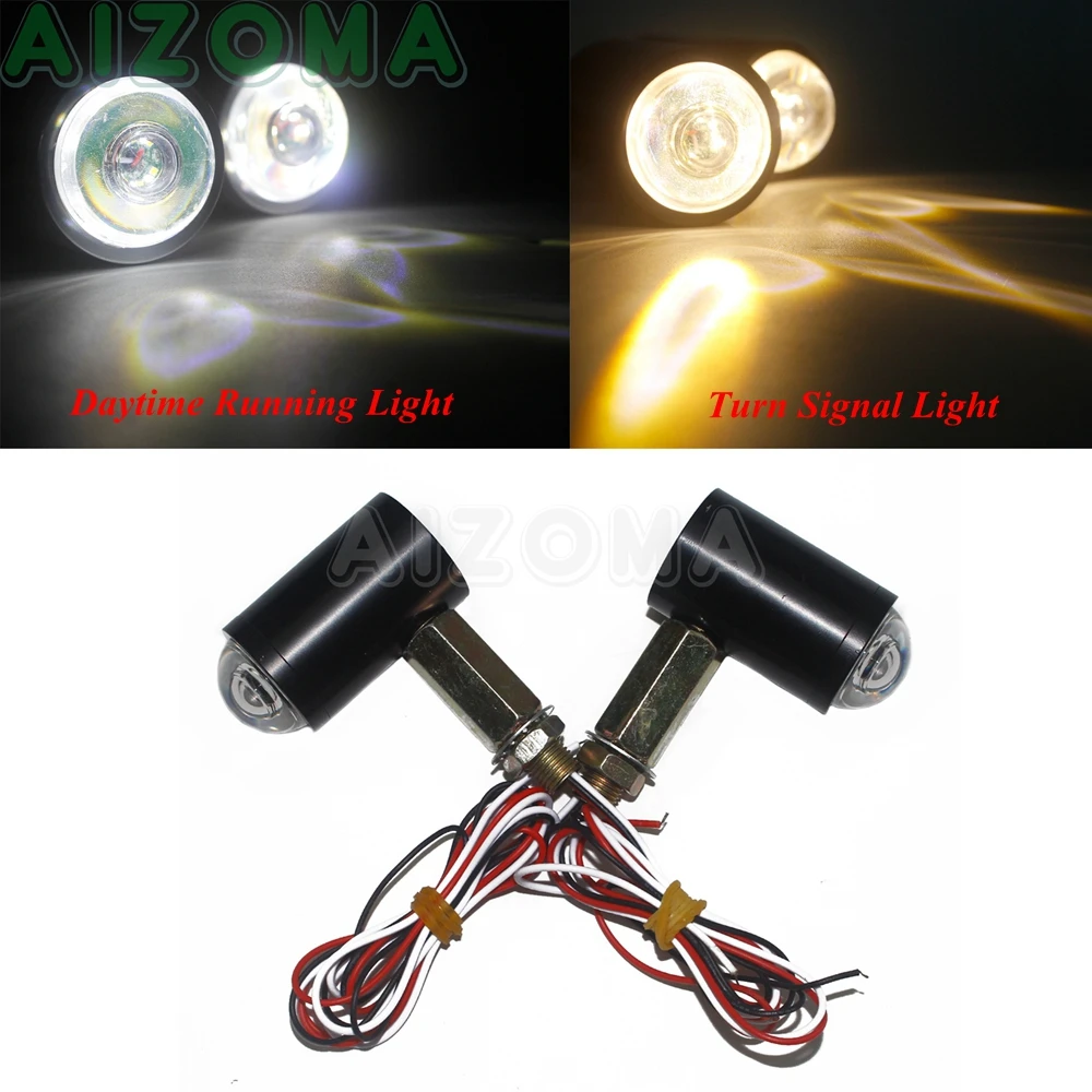 

Aluminum Motorcycle Indicator 2 in 1 LED Turn Signal Blinker Flasher Light For Harley Sportster XL Road King Softail 10mm Bolt
