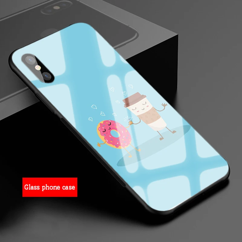 Кофейный чехол для телефона из закаленного стекла iphone 12 11 Pro Max 5 6 7 8 PLUS X XS XR XSMax Shell