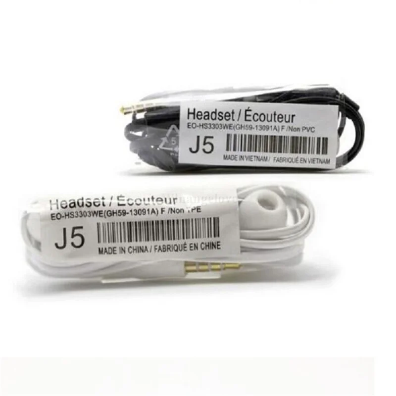 

1000pcs/lot J5 Headsets In-ear Earphones Hands-free with Mic For Samsung HTC Xiaomi Phones ship within 12hours