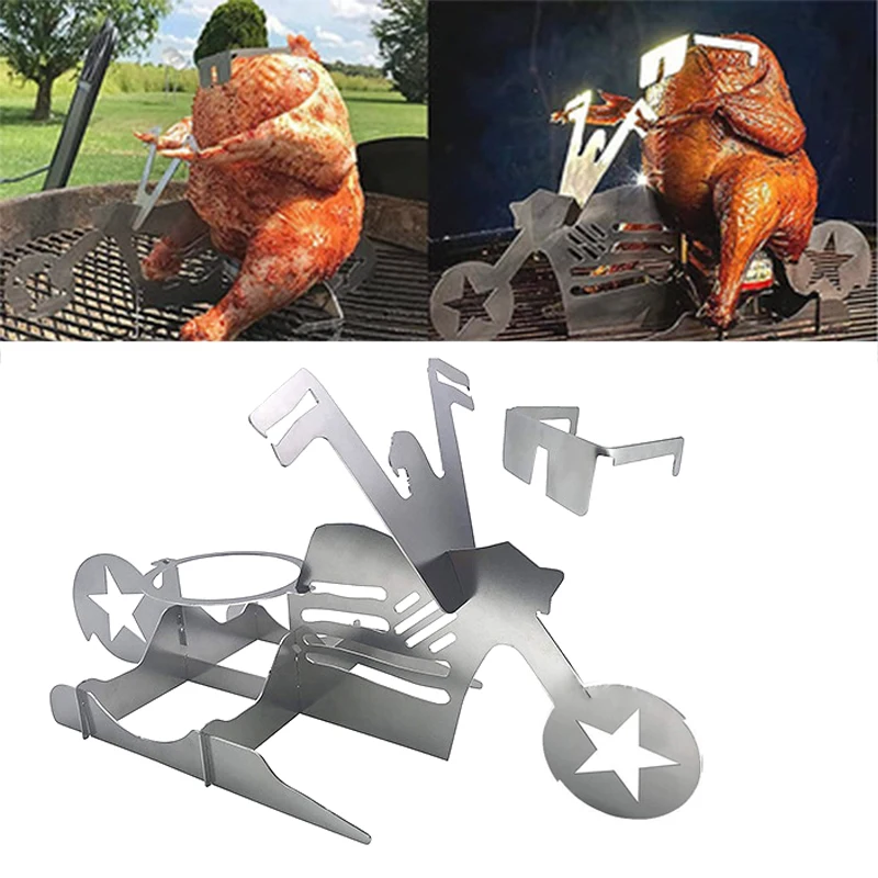 НОВАЯ Портативная подставка для цыплят пивной Американский Мотоцикл барбекю