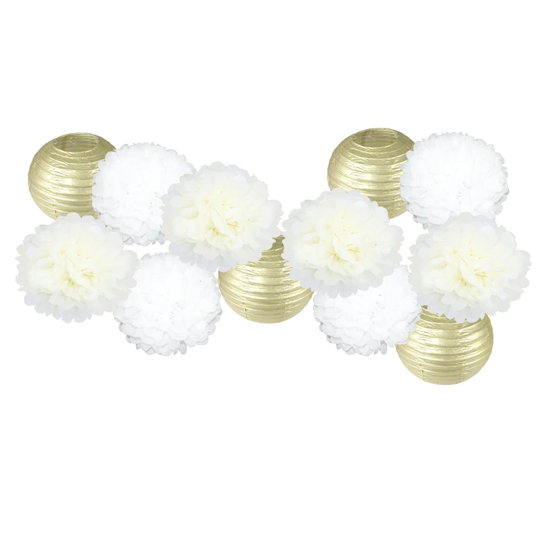 12 шт./компл. золотой серебряный подвесной бумажный цветочный шар искусственный