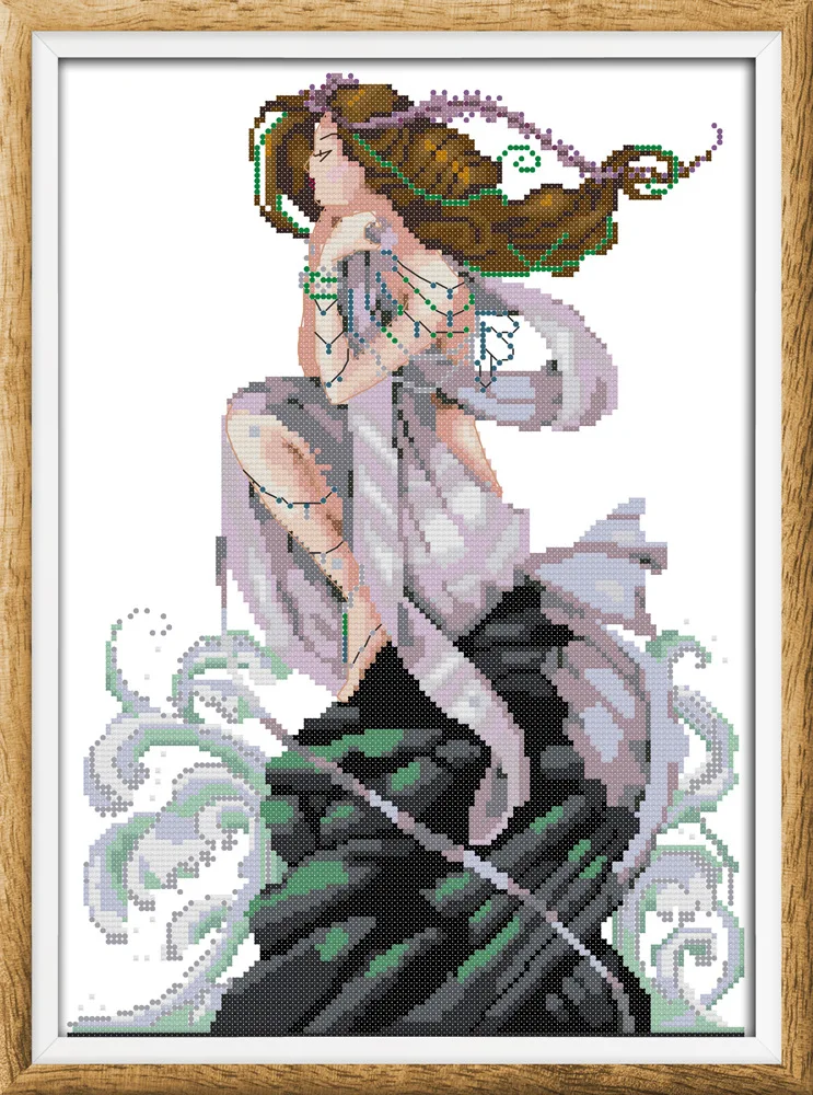 Новое поступление Дочь моря 2 DMC подсчитанные китайские наборы для вышивки