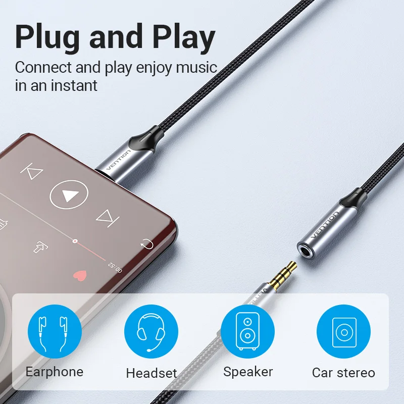 Vention USB C до 3 5 мм разъем для наушников Тип AUX адаптер аудио кабель Samsung Note 10 Macbook IPad Pro
