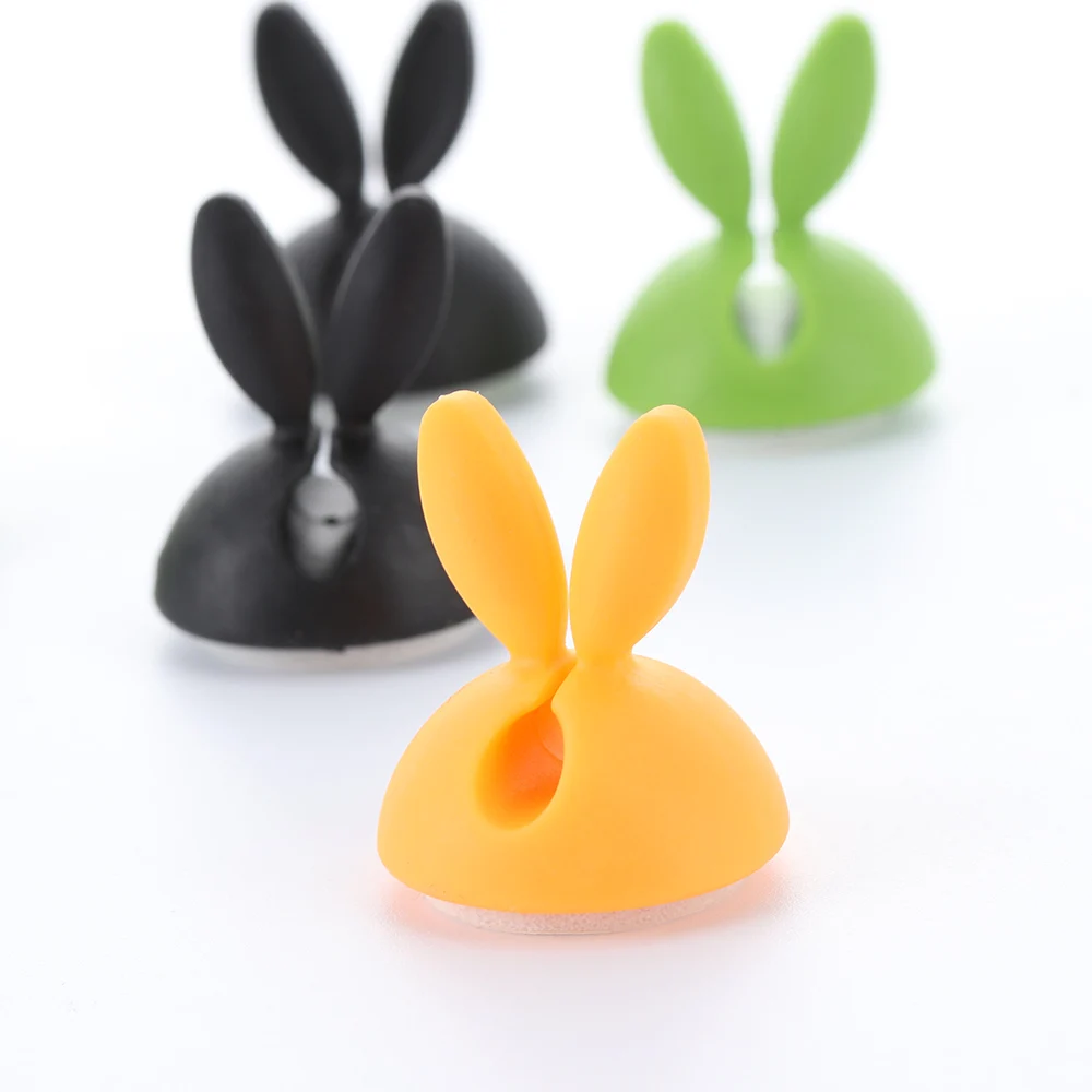 4 шт. случайный цвет кроличьи уши зажим для кабеля подставка Органайзер провода