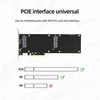 pcie riser card 2 5 u 2 nvme ssd to pcie x8 x16 adapter interface sff 8639 32gbps express double bay transfer for server x99
