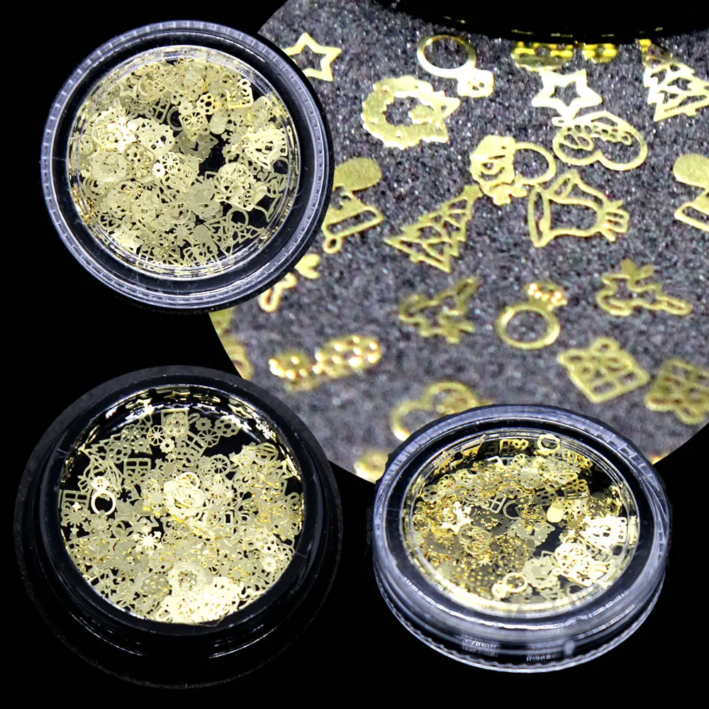 Выдалбливают золотистого цвета блестки для ногтей Стразы небольшой