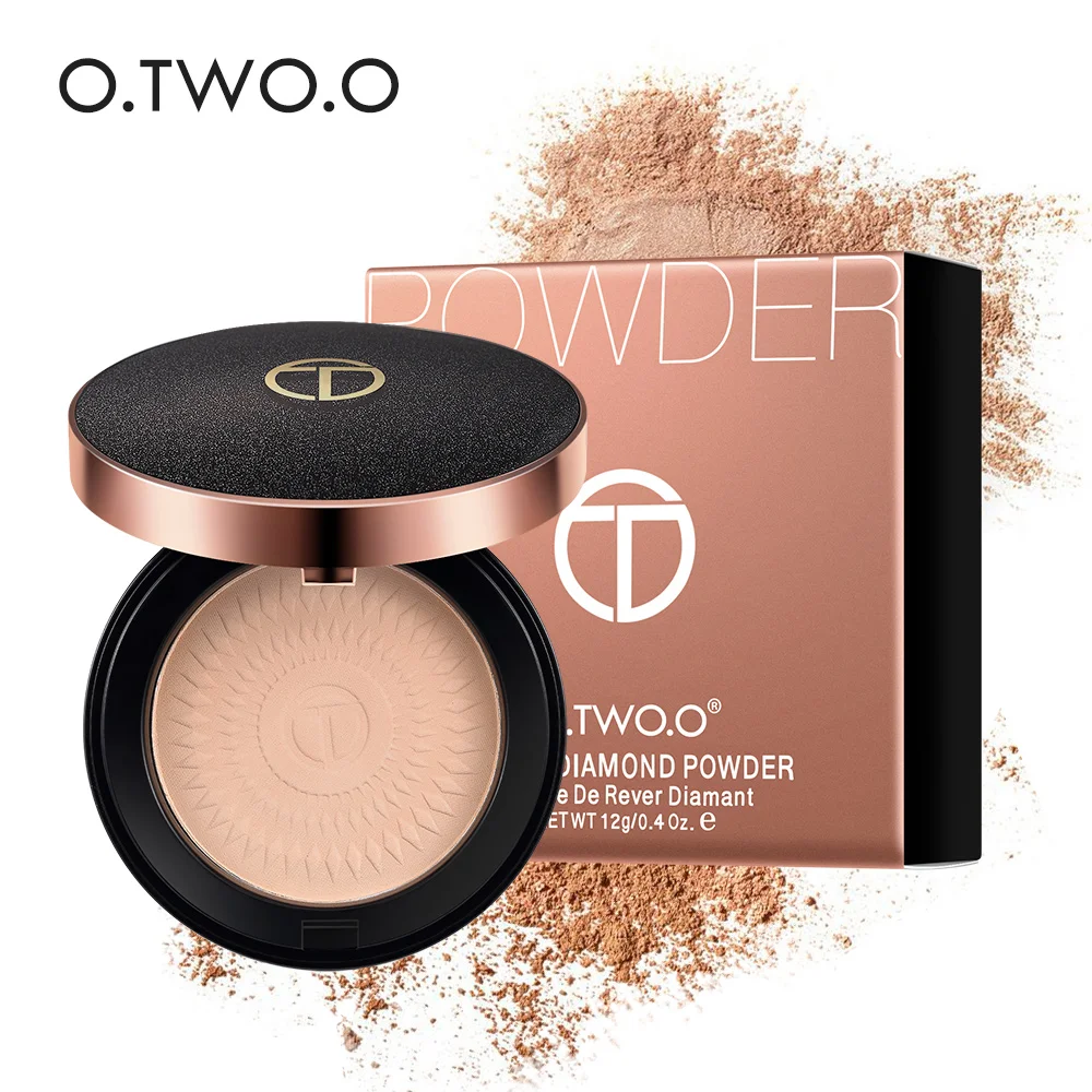 

O.TWO.O Natural Presssed Powder Long Lasting Mineral Face Powder Foundations Oil-control Brighten Concealer Make Up With Puff
