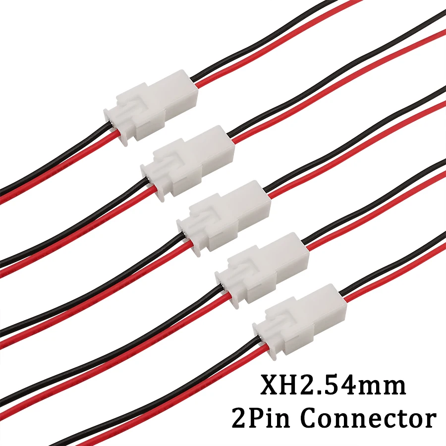 10Pcs JST XH2.54 2Pin Male Female Plug Jack Wire Connector 20CM 2.54mm Pitch 2P Plug Socket DIY Electrical Cable Adapter 26AWG
