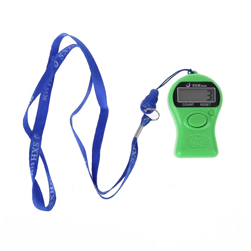 

Portable Handheld Digital Electronic Counter with Lanyard Manual Reset Decompression Relaxation Finger Tool for Meditation