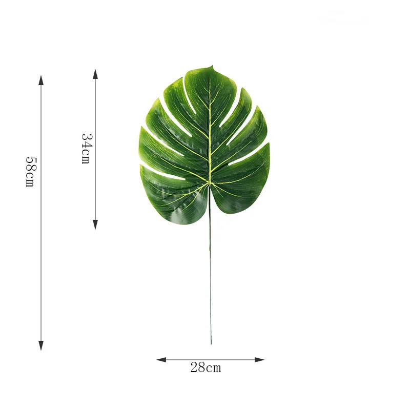 Цельные пластиковые искусственные растения monstera, тропические листья пальмы, украшения для дома и сада, аксессуары для фотосъемки - Цвет: Te Da Hao Su Jiao