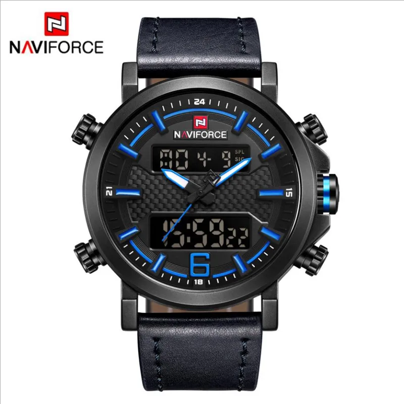 03 NAVIFORCE Lingxiang 9135 часы мужские роскошные Стальные кварцевые часы мужские деловые часы с хронографом спортивные наручные часы 30 м водонепроницаемые - Цвет: 03
