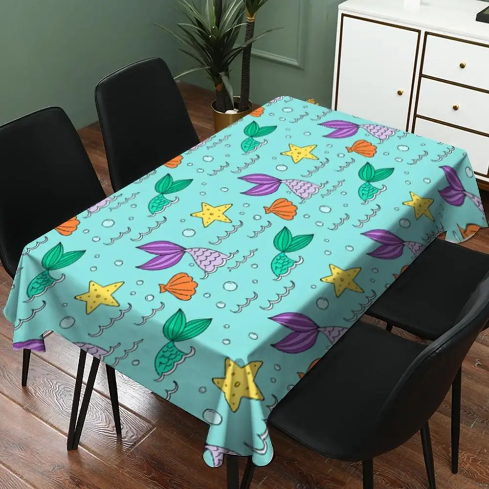 Новая модная скатерть с узором в виде ракушек кухонная Водонепроницаемая
