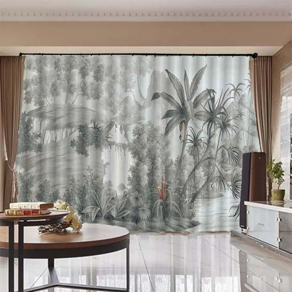 

customize modern drapes landscape 3D curtains for bedroom living room kids curtains Window home decoration