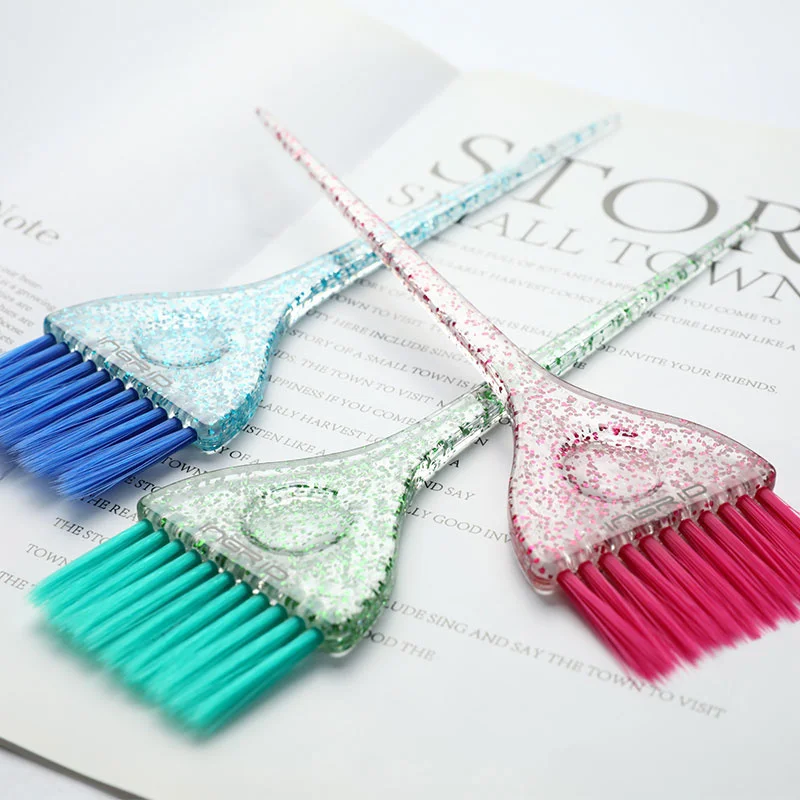 

1PC Soft Fibre Glitter Tint Hair Dye Brush Hairdressing Pro Hair Salon Tools Bleach Comb Salon Accessories for Hair Coloring