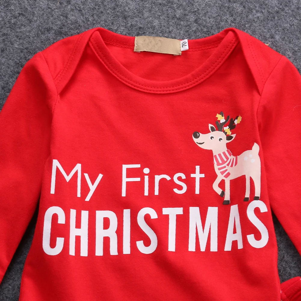 Toddler Christmas Clothes Unisex Baby Cute Long Sleeve Sleepwear My First Boy Outfit Set Girls Winter | Детская одежда и обувь