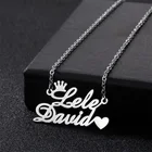 Ожерелье женское из нержавеющей стали под заказ с двойным именем короной