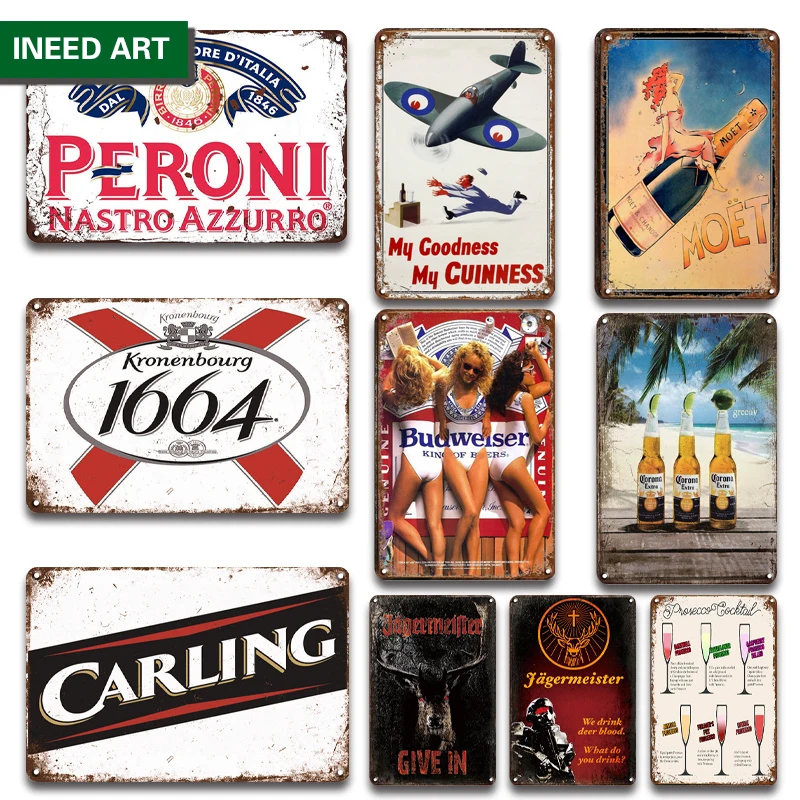 

Cocktail Decorative Metal Tin Sign Vintage Home Decor Retro Beer Man Cave Wall Decoration Sexy Girls Wall Plate