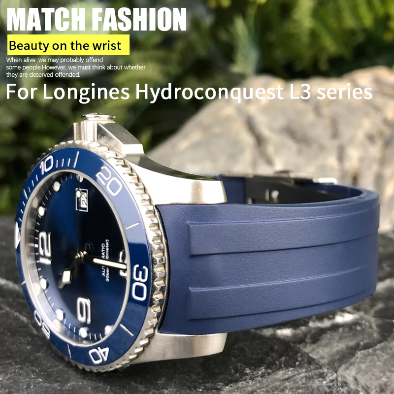 

19mm 20mm 21mm 22mm High Quality Rubber Watch band Fit for Longines Hydroconquest L3 MIDO Ocean Star Waterproof Silicone Strap