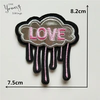 20pcslot large embroidery patches letter cloud love clothing decoration sewing accessories gift diy iron heat transfer applique