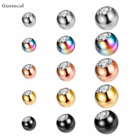 guemcal 10pcs new product all match stainless steel lip nail and nose nail replacement ball accessories