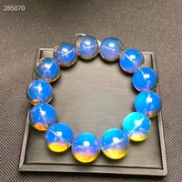 natural blue amber mexico bracelet 18 8mm women men crystal stretch clear round beads bracelet blue amber rare aaaaaa