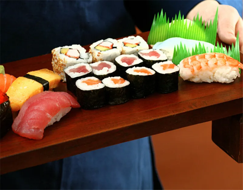 Японская еда бамбук зеленый лист сашими украшение &quotсуши&quot маленькие зеленые