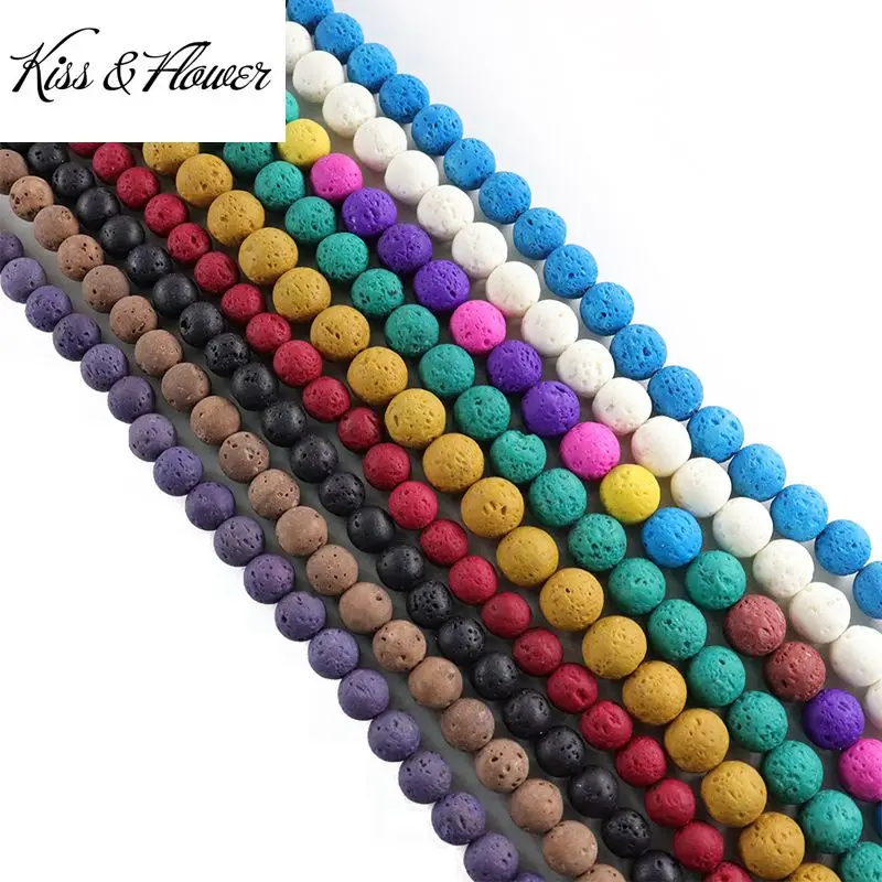 

KISS&FLOWER LB04 2021 4 6 8 10mm Natural Stone Jewelry DIY Making Accessories Bracelet Necklace Rough Matte Round Spacer Beads