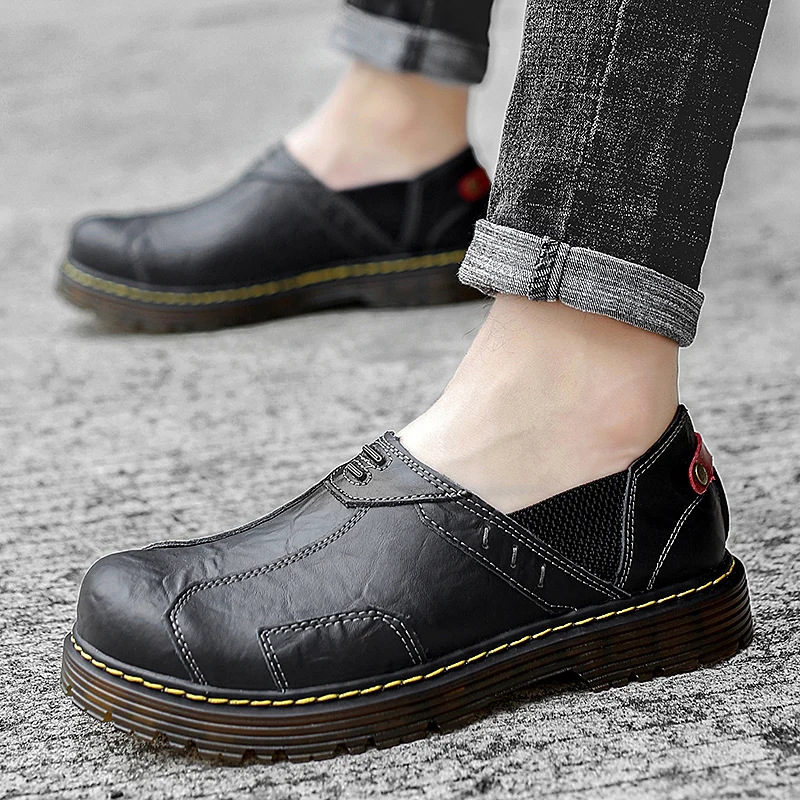 

Cow Leather Men shoes Flats 2020 New Men Casual Shoes slip on High Quality Men Loafers fashion Moccasin Driving Shoes men