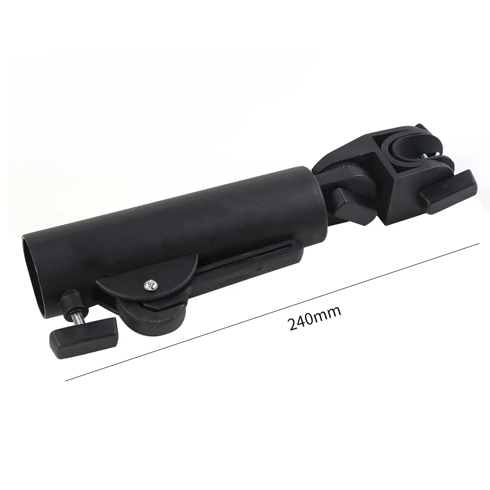 

Golf Cart Umbrella Holder Black Double Lock Connector Stand for Outdoor Trolley Baby Pram Wheelchair Universal Accessory