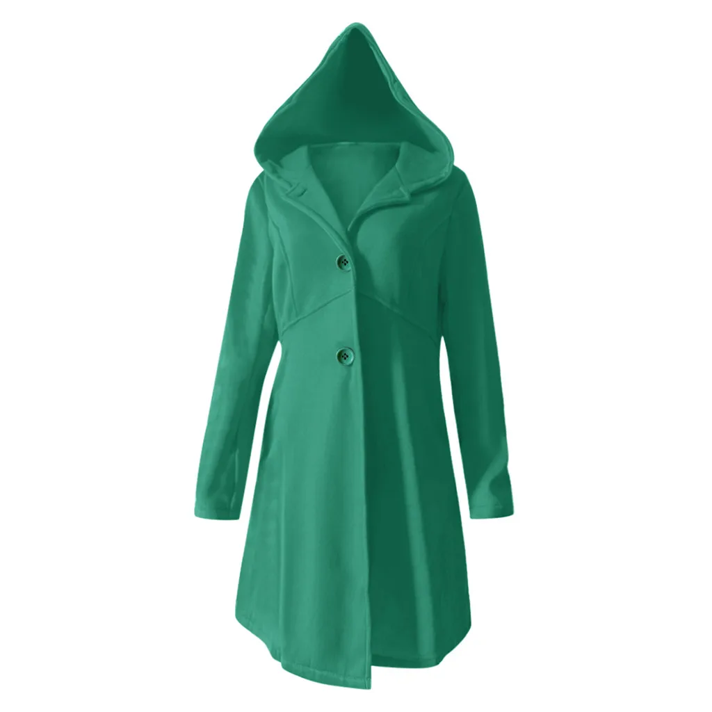 Зимнее женское пальто manteau femme, накидка с капюшоном, элегантное женское Шерстяное Пальто с карманами на талии, abrigo mujer casaco feminino